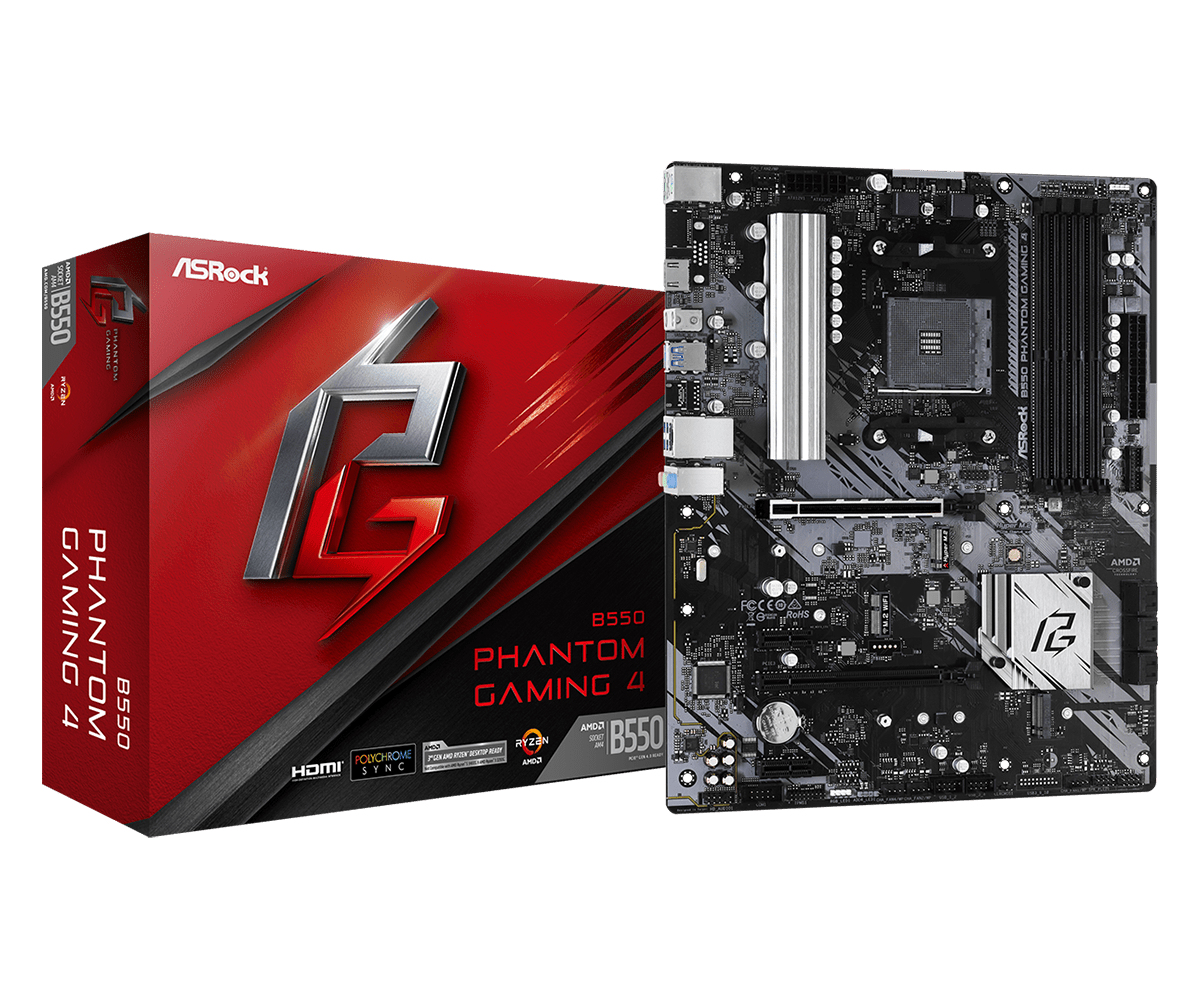 ASROCK MB AM4 B550 PHANTOM GAMING 4 4xDDR4 6xSATA RAID USB 3.2 HDMI