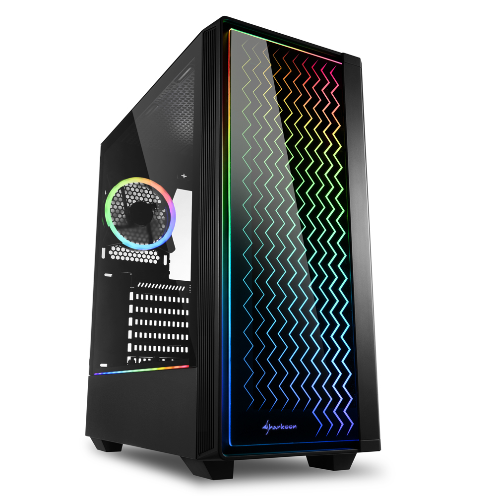 SHARKOON PC CASE GAMING RGB LIT200 MIDI TOWER LED USB3.0 NERO