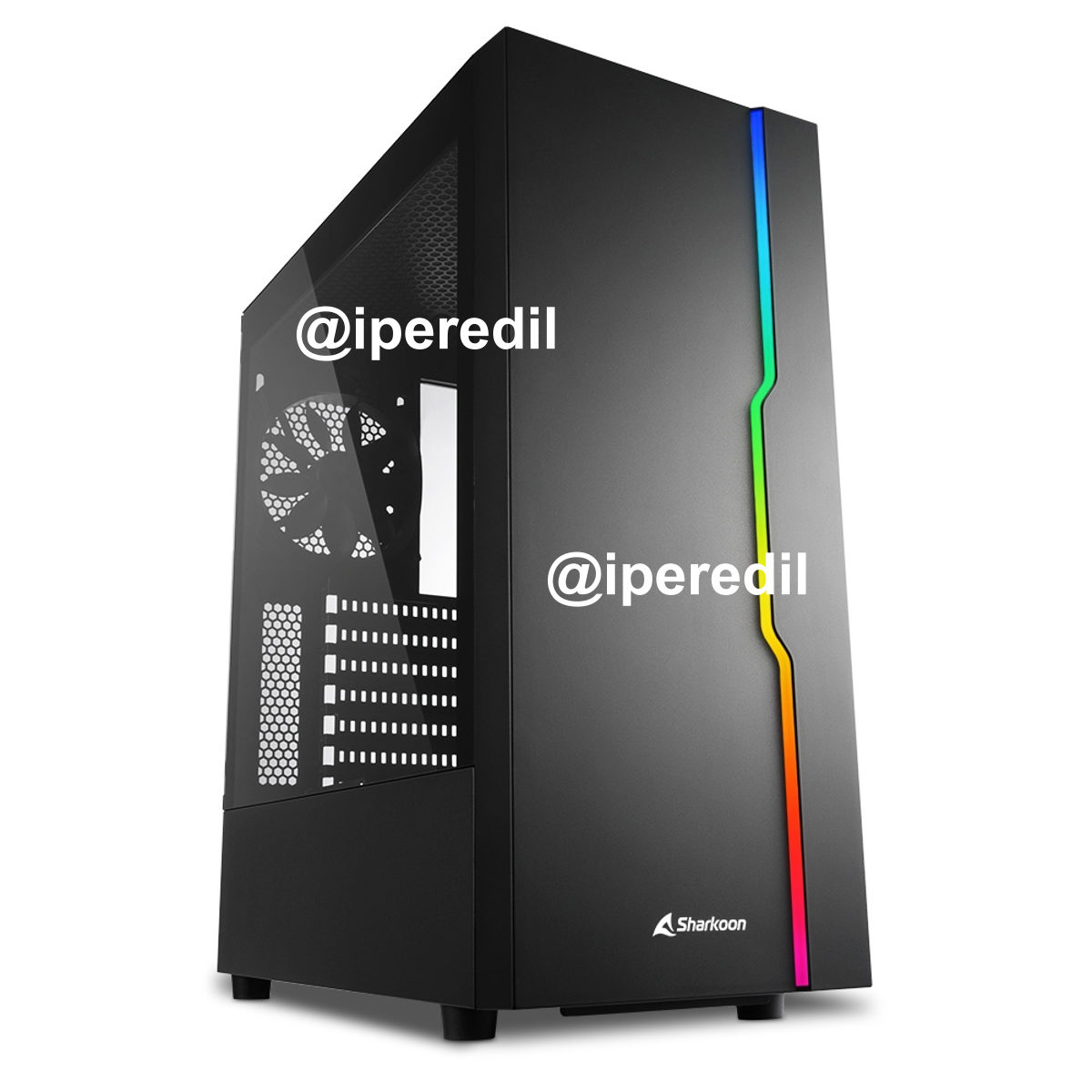 SHARKOON PC CASE GAMING RGB SLIDER MIDDLE TOWER LED USB3.0 NERO