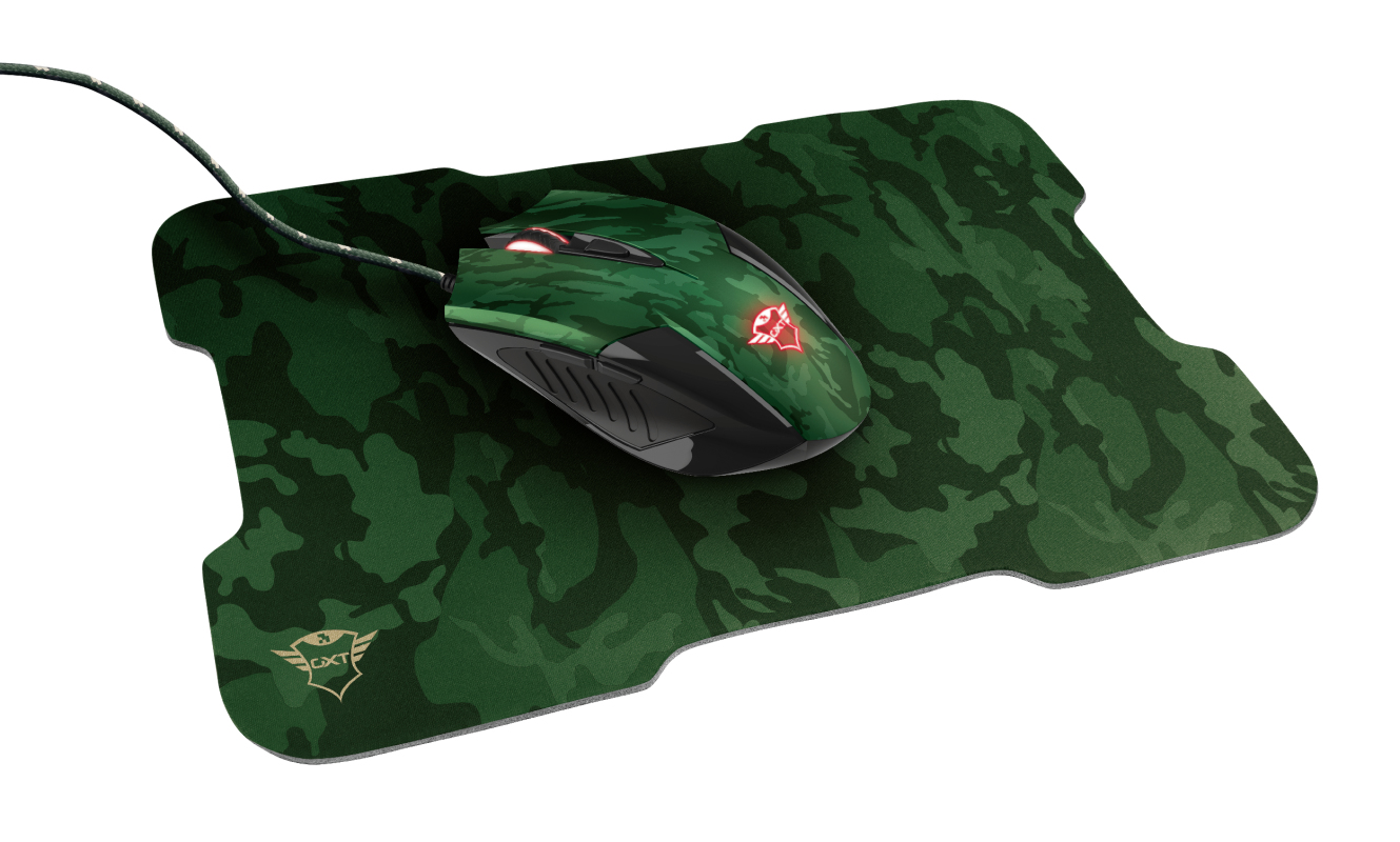 TRUST MOUSE GAMING OTTICO RIXA CAMO USB LED CON PAD 23611