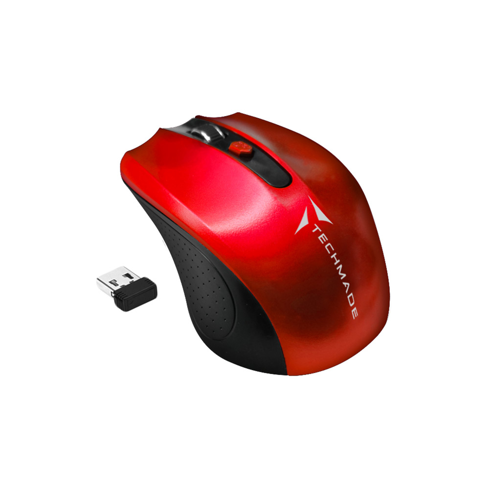 TECHMADE MOUSE OTTICO WIRELESS USB ROSSO TM-XJ30-RED