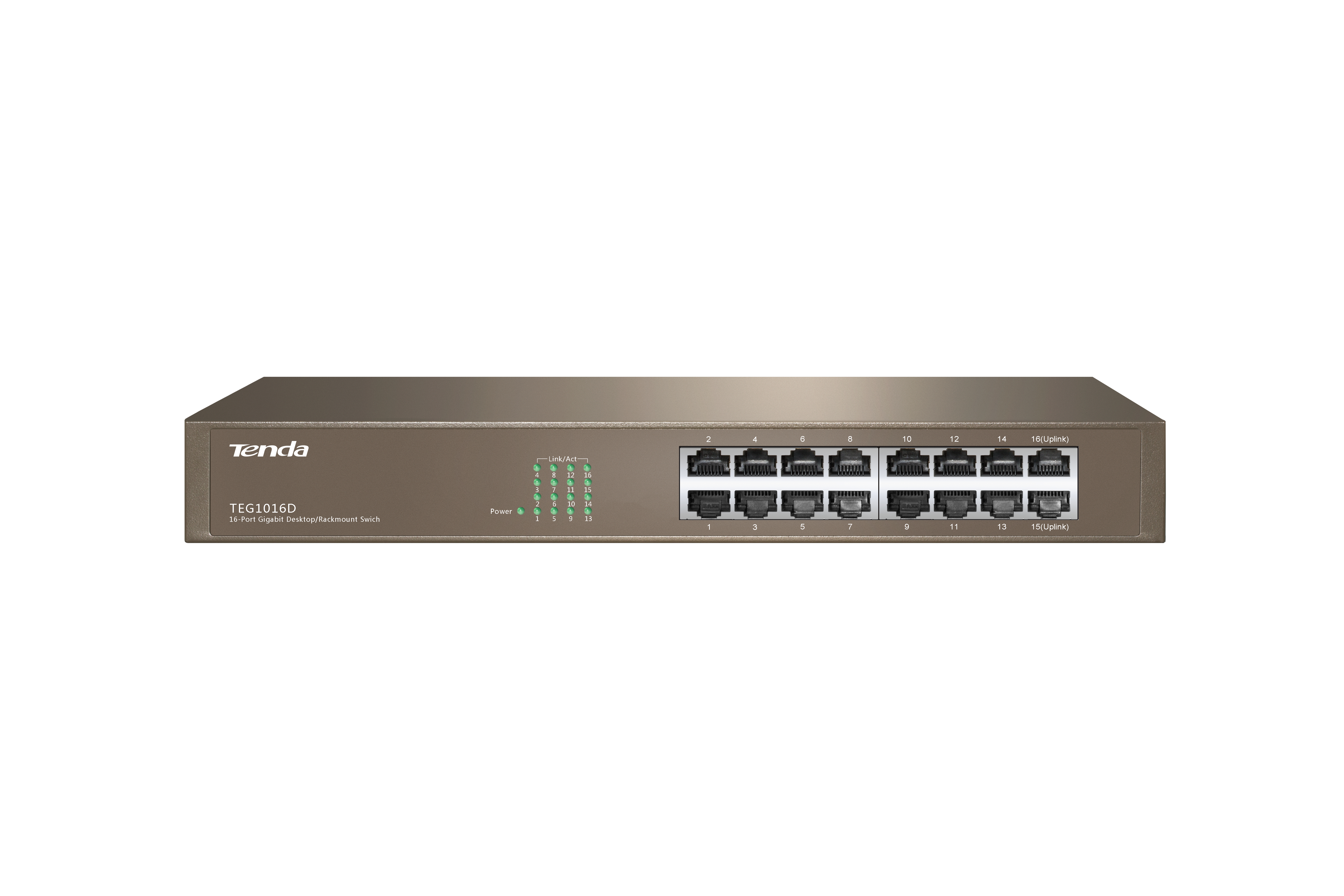 TENDA HUB SWITCH 16 PORTE GIGABIT 10/100/1000 TEG1016D
