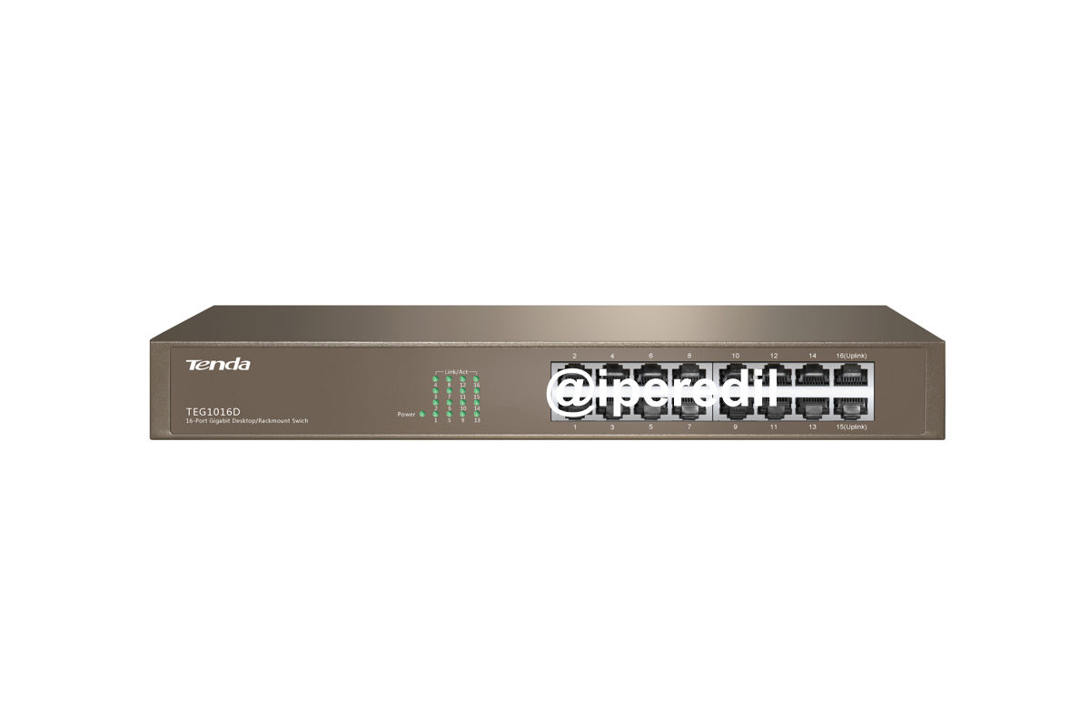 TENDA HUB SWITCH 16 PORTE GIGABIT 10/100/1000 TEG1016D