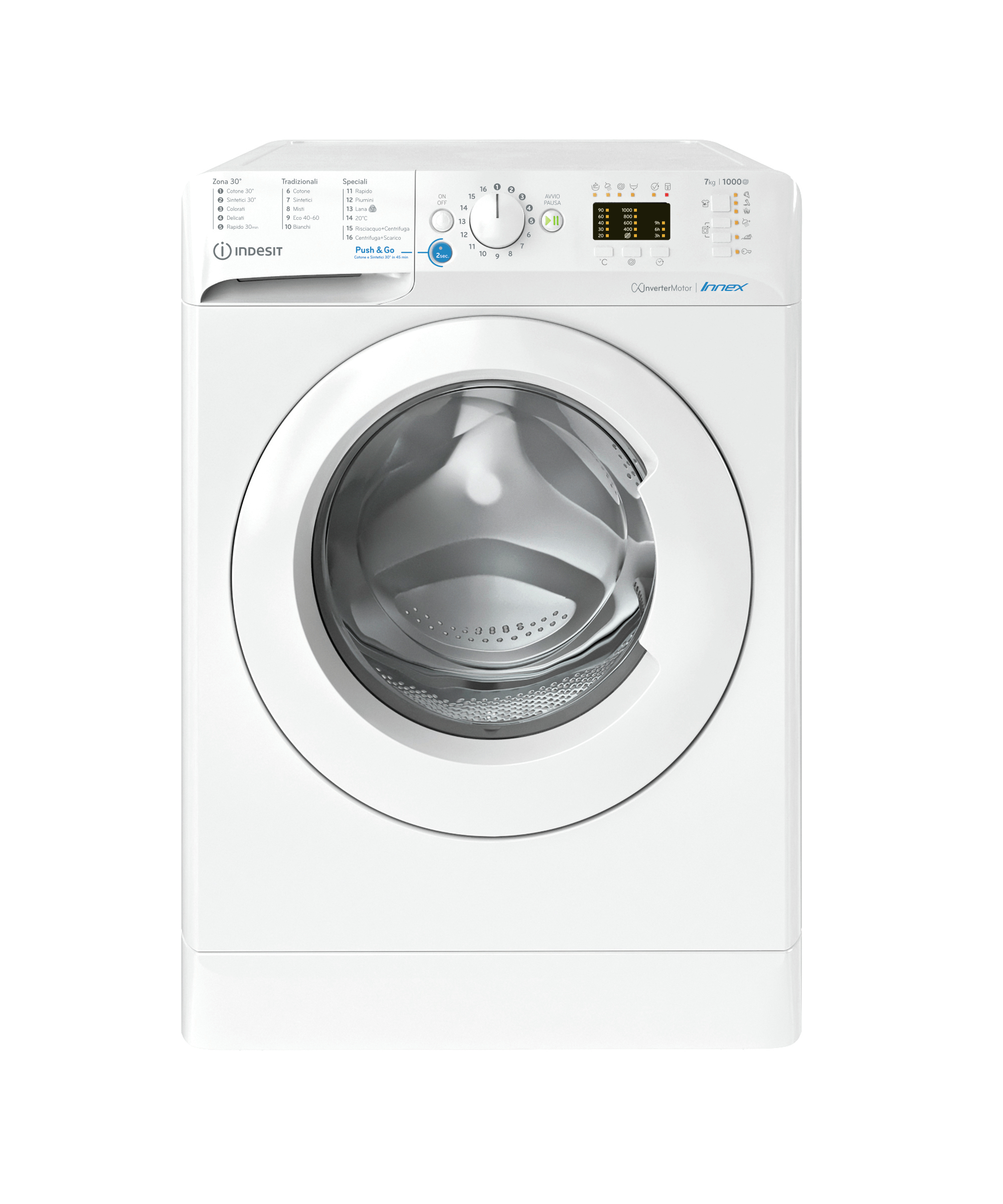 INDESIT LAVATRICE 7KG D 1000GIRI DISPLAY LED BWA 71083X W IT