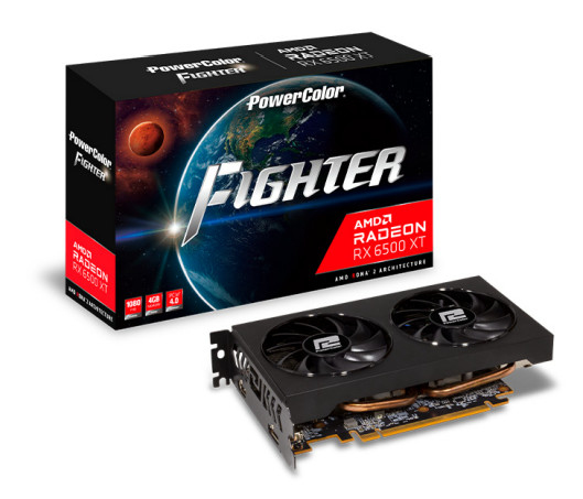 POWER COLOR VGA RX6500 XT FIGHTER 4GB HDMI/DP GDDR6 4GBD6-DH/OC