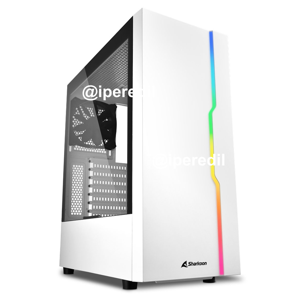 SHARKOON PC CASE GAMING RGB SLIDER MIDDLE TOWER LED USB3.0 BIANCO