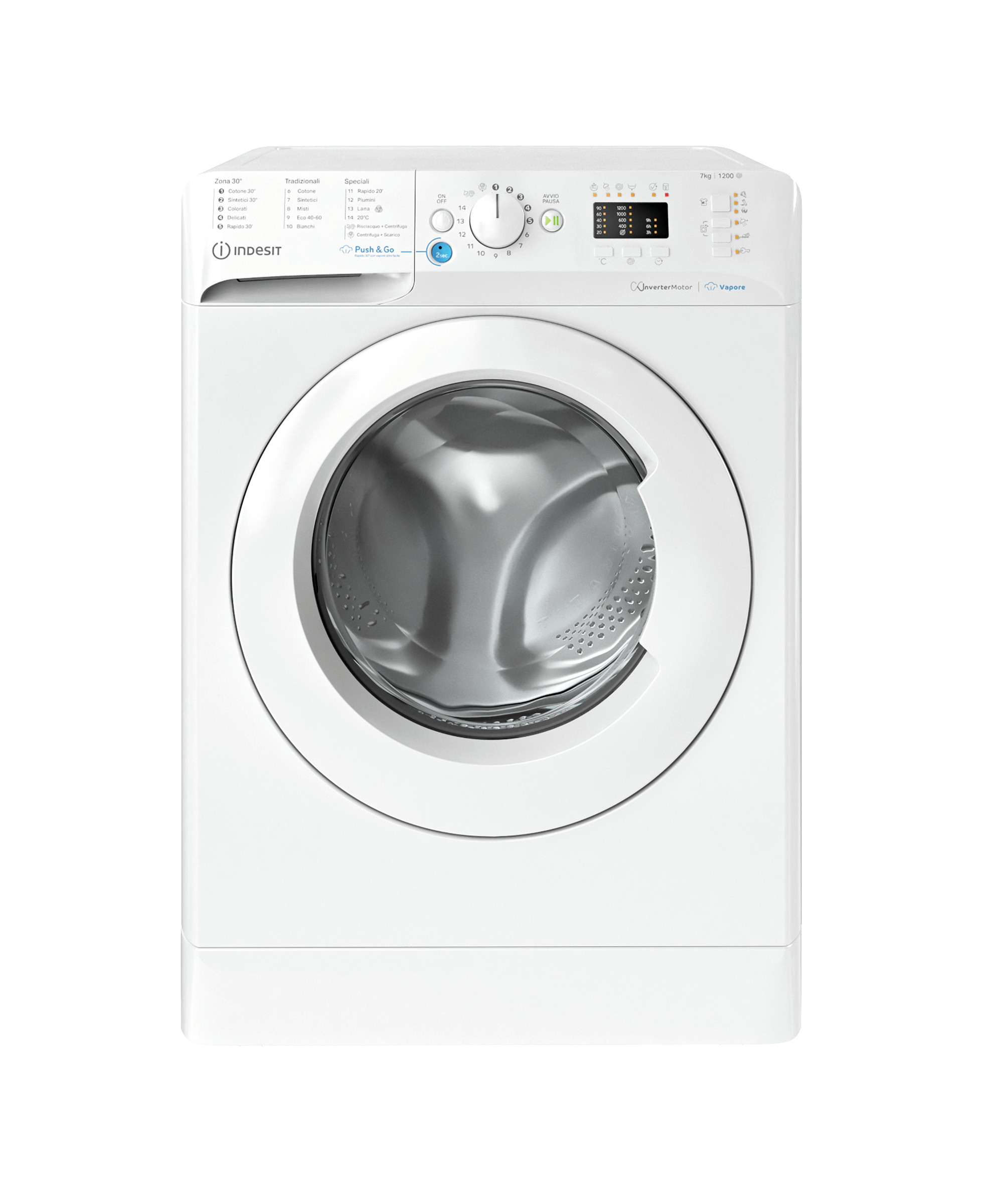 INDESIT LAVATRICE 7KG SLIM INNEX VAPORE B 1200GIRI BWSA 7125X WV IT