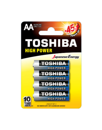 TOSHIBA PILE STILO ALCALINE AA LR6 TOS6 4PZ