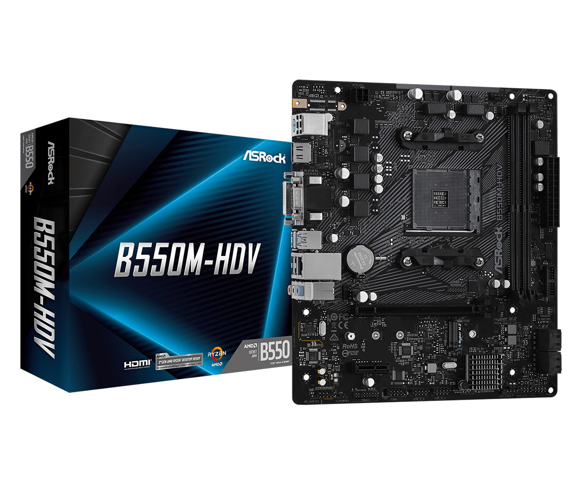 ASROCK MB AM4 B550M-HDV 2xDDR4 4xSATA RAID M.2 USB 3.2 VGA/DVIHDMI