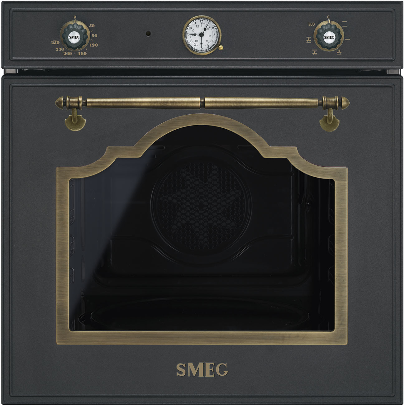 SMEG FORNO INCASSO VENTIL.CORTINA 2MAN.70LT 60CM OTTONE ANTICO SF700AO