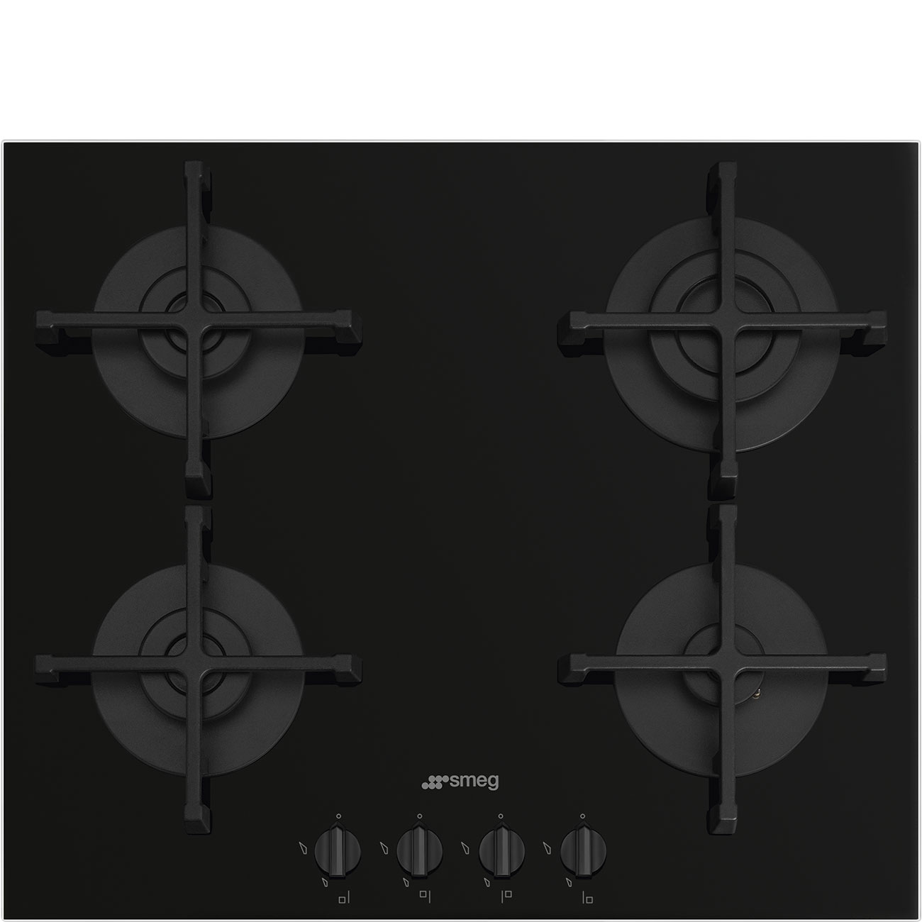 SMEG PIANO COTTURA INCASSO GAS 4 ZONE FILO 60CM NERO PV264B - 300005551