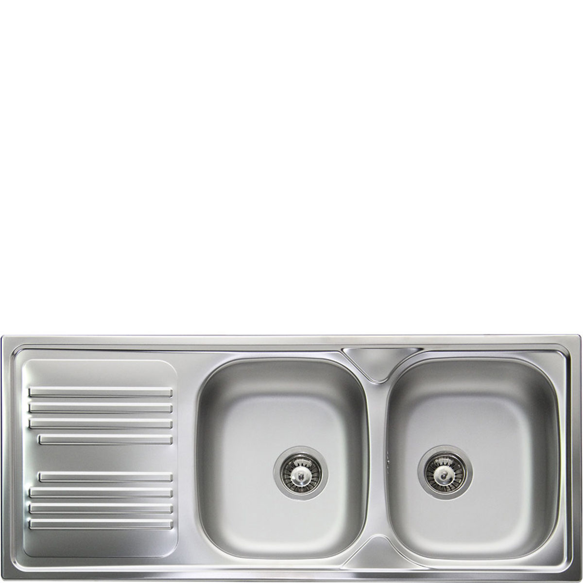 SMEG LAVELLO INOX DUE VASCHE GOCCIOLATOIO A SINISTRA LYP116S