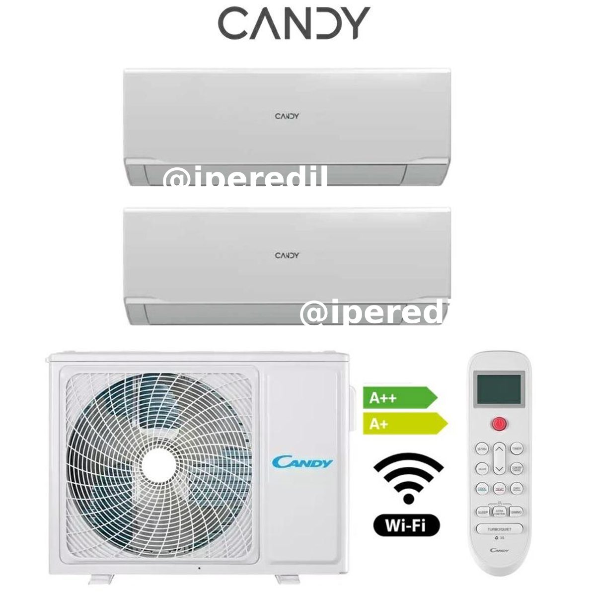 CANDY CONDIZIONATORE DUAL SPLIT9000+9000 A++/A+ PURA WIFI CY-2T14OUT
