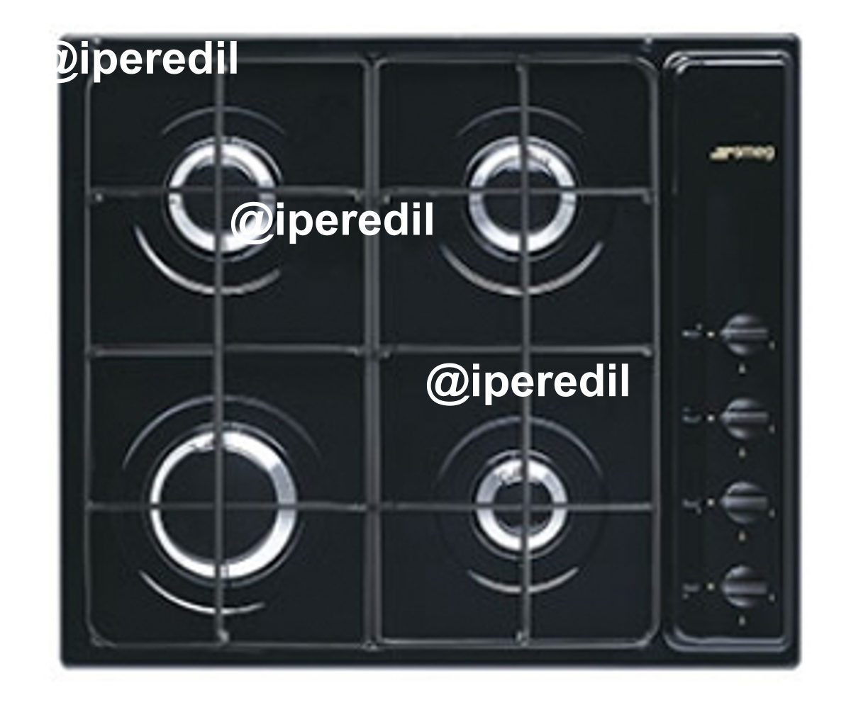 SMEG PIANO COTTURA INCASSO GAS 4 ZONE 60CM NERO S64SN