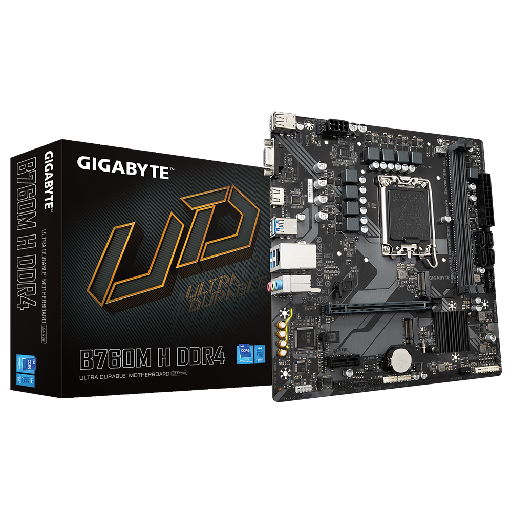 GIGABYTE MB 1700 12/13°GEN. B760M H D4 2xDDR4 4xSATA M.2 VGA/HDMI