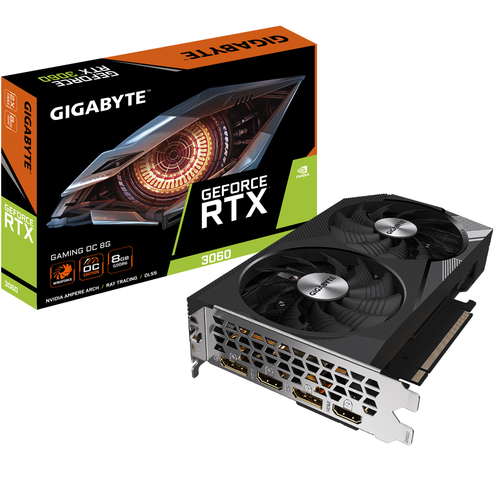 GIGABYTE VGA RTX 3060 GAMING OC8GB HDMI/DP GDDR6 GV-N3060GAMING OC-8GD