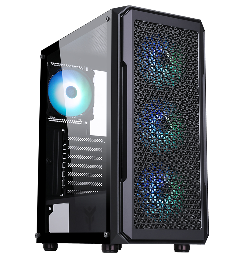 iTEK PC CASE GAMING SIX TRIANGLE MIDDLE TOWER ARGB 3 NERO ITGCAST33B
