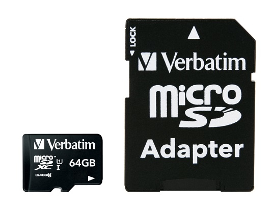 VERBATIM MICRO SD 64GB CON ADATTATTATORE 44084 CL10