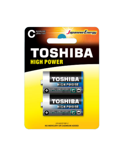 TOSHIBA PILE ALCALINE MEZZA TORCIA LR14GCP BP-2 C