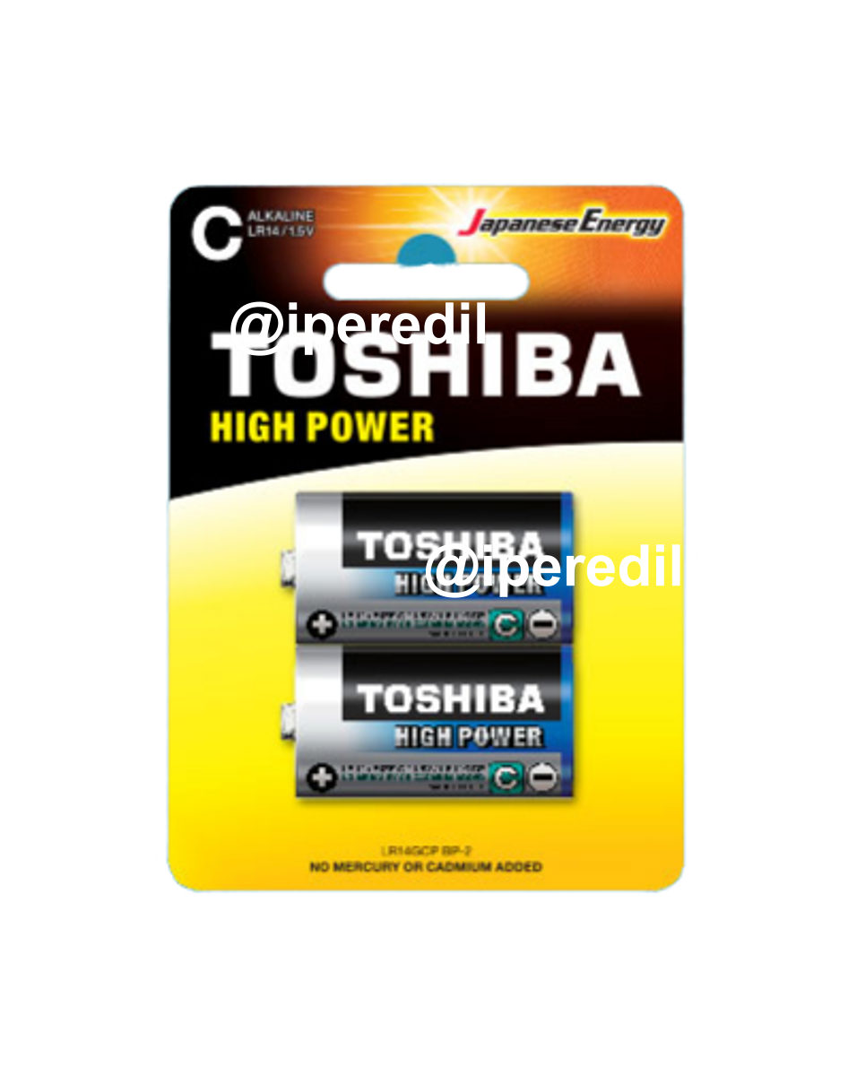 TOSHIBA PILE ALCALINE MEZZA TORCIA LR14GCP BP-2 C
