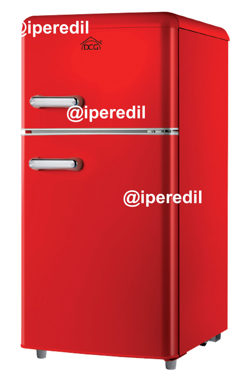 DCG FRIGO DOPPIA PORTA LINEA RETRO' 100LT E ROSSO MF100RCDP