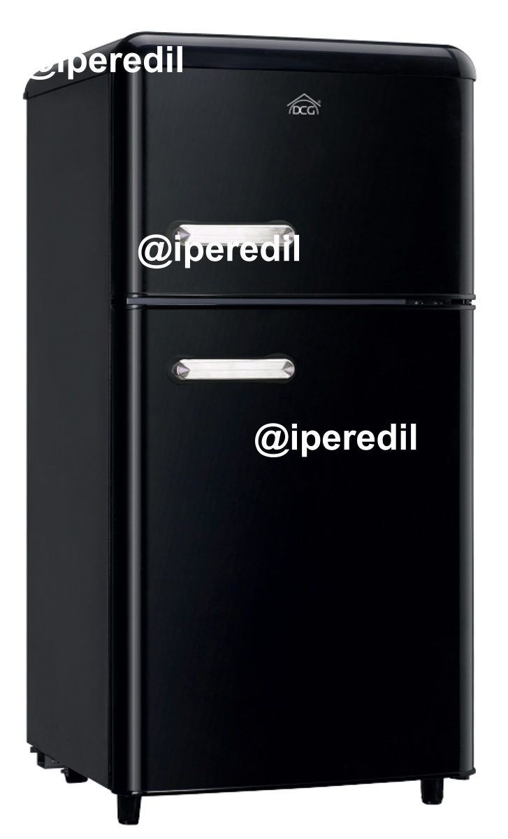 DCG FRIGO DOPPIA PORTA LINEA RETRO' 110LT E NERO MF110BCDP
