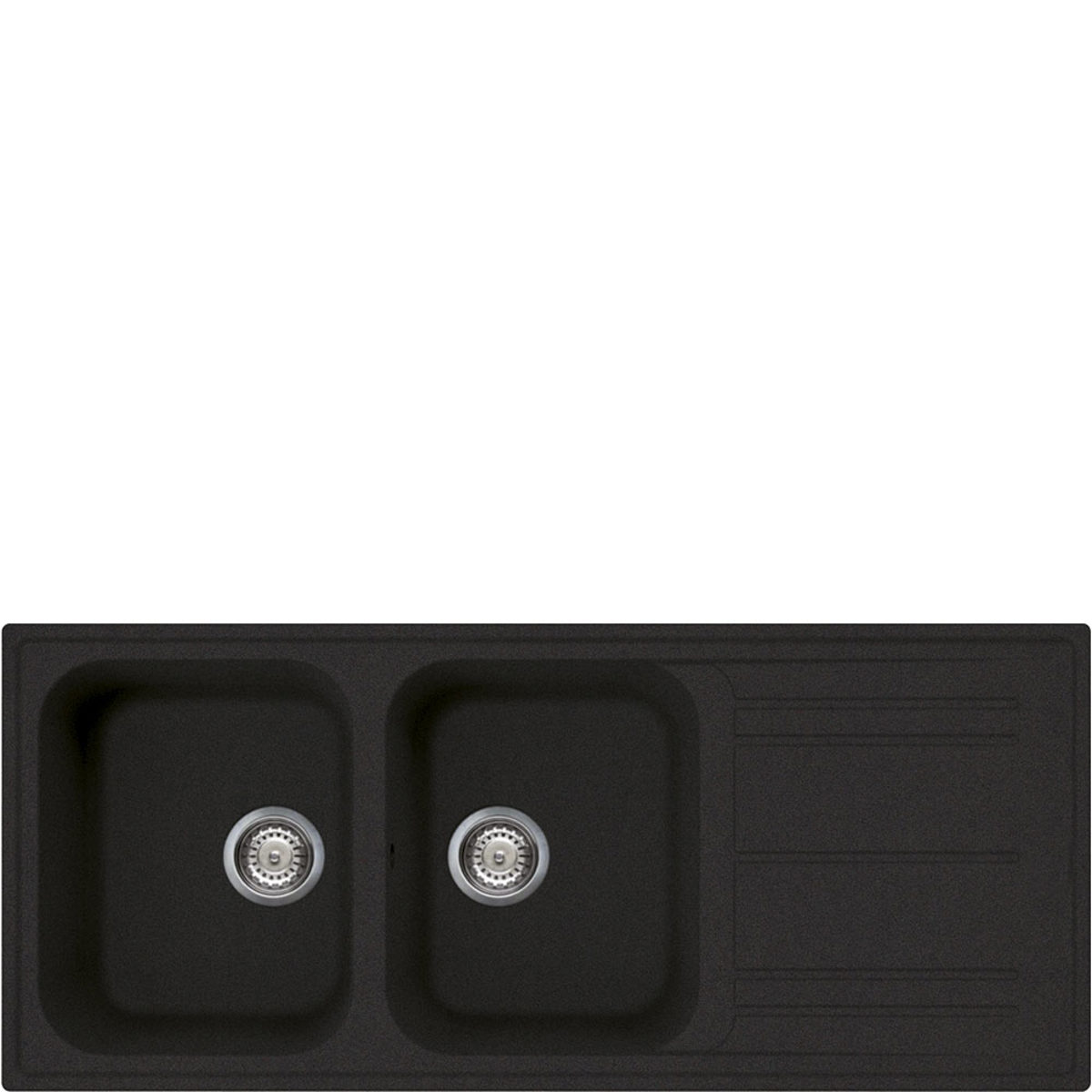 SMEG LAVELLO REVERSIBILE DUE VASCHE E GOCCIOLATOIO NERO LZ116A2