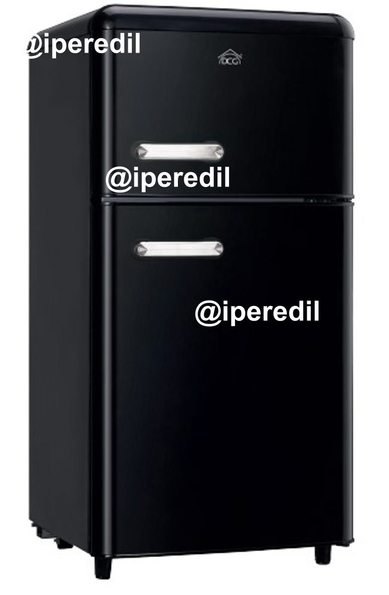 DCG FRIGO DOPPIA PORTA LINEA RETRO' 100LT E NERO MF100BCDP
